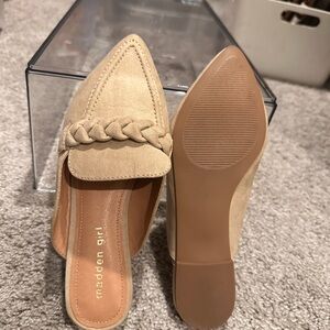 Madden Girl Tan Braided Mules- never worn